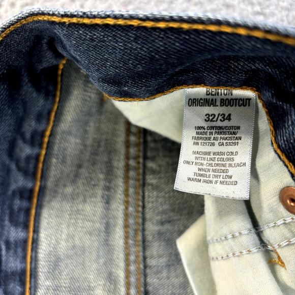 Aeropostale Jeans Mens 34x33 Blue Distressed Benton Original Bootcut (Tag 32x34) - Picture 10 of 11